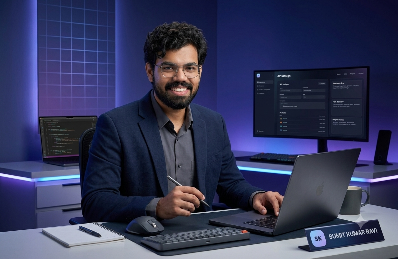 Portrait of Sumit Kumar Ravi, full stack developer